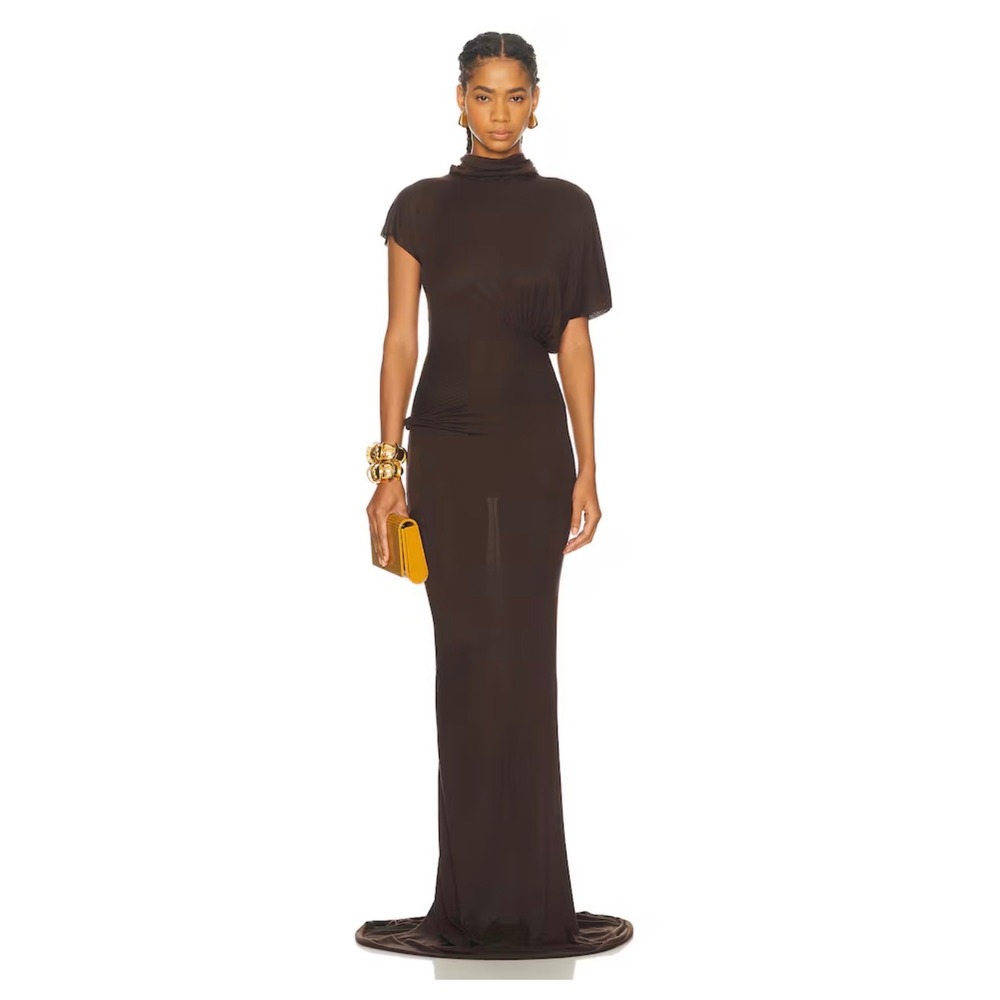 RICK OWENS LILIES Lilith Gown in Raisin Size 2 Pull On Unlined Made in Italy